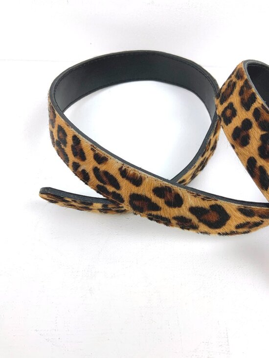 Vintage Elite Fresno California Leopard Print Calf Hair Belt Sz L